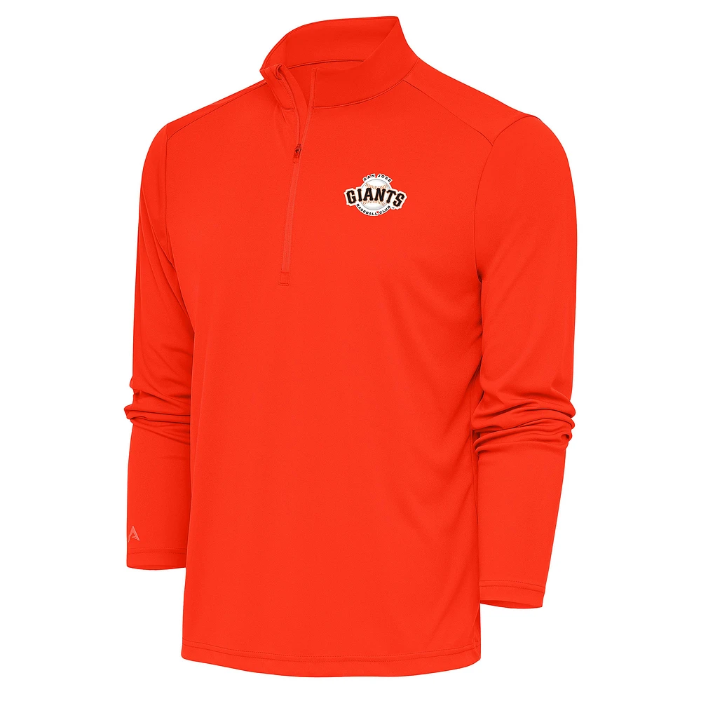 Men's Antigua San Jose Giants Tribute Quarter-Zip Pullover Top