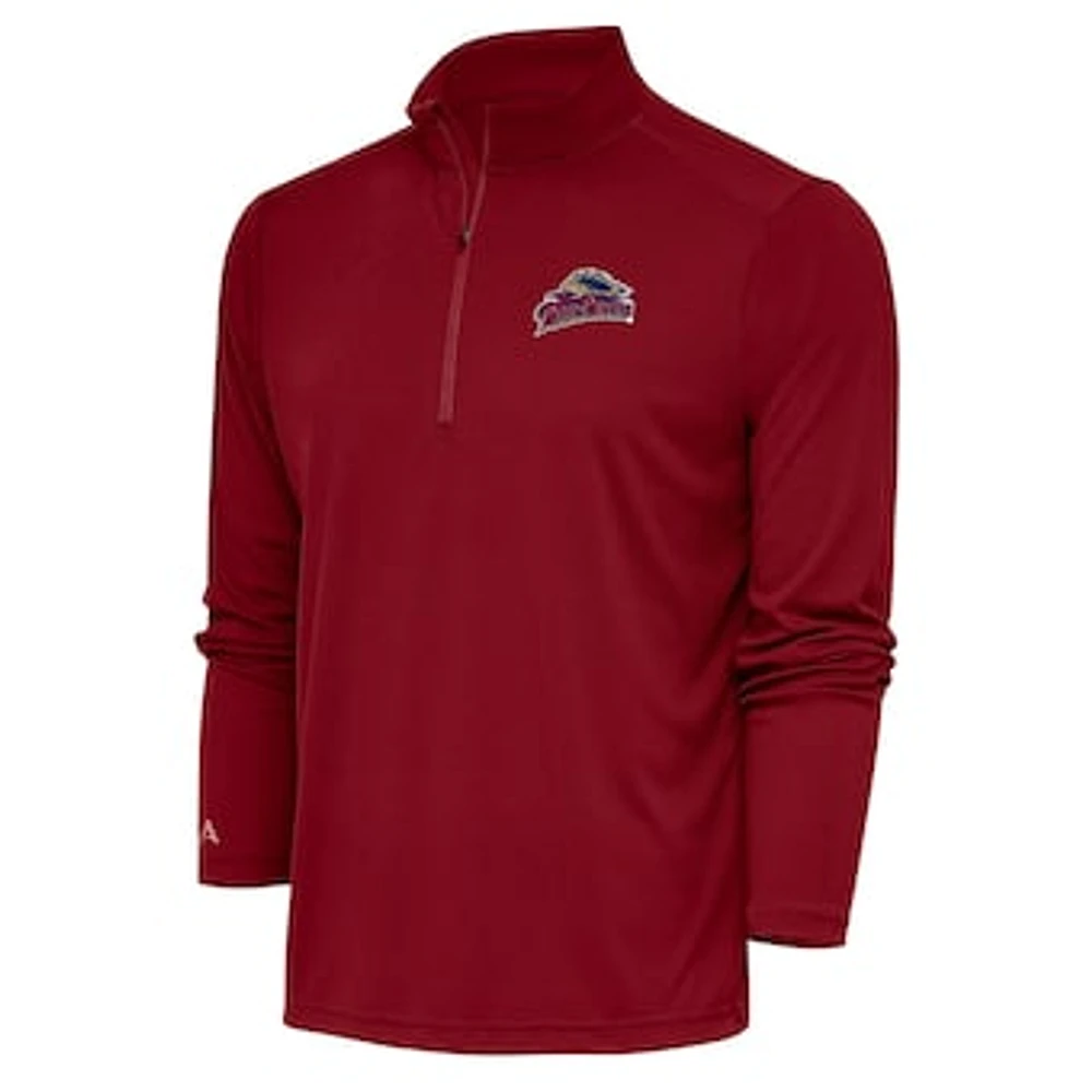 Men's Antigua Cardinal Scranton Wilkes-Barre RailRiders Tribute Quarter-Zip Pullover Top