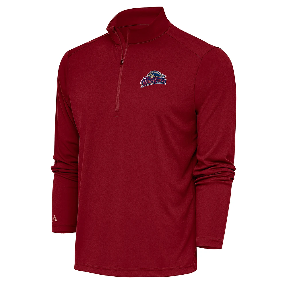 Men's Antigua Cardinal Scranton Wilkes-Barre RailRiders Tribute Quarter-Zip Pullover Top