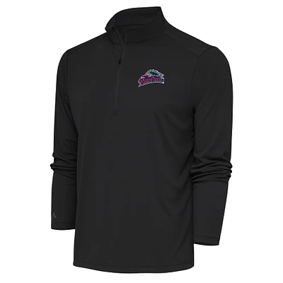 Men's Antigua Charcoal Scranton Wilkes-Barre RailRiders Tribute Quarter-Zip Pullover Top