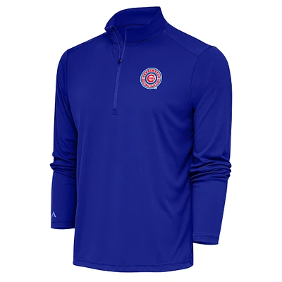 Men's Antigua Royal South Bend Cubs Tribute Quarter-Zip Pullover Top