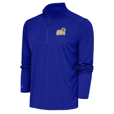 Men's Antigua Royal St. Lucie Mets Tribute Quarter-Zip Pullover Top