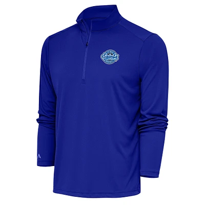 Men's Antigua Royal St. Paul Saints Tribute Quarter-Zip Pullover Top
