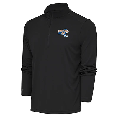 Men's Antigua Charcoal Syracuse Mets Tribute Quarter-Zip Pullover Top