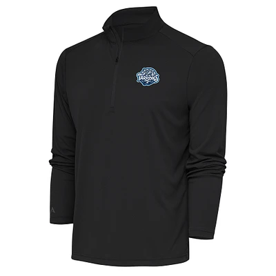 Men's Antigua Charcoal Tampa Tarpons Tribute Quarter-Zip Pullover Top
