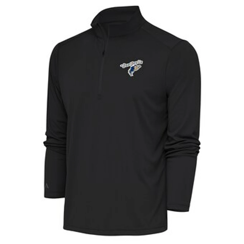 Men's Antigua Charcoal Tri-City Dust Devils Tribute Quarter-Zip Pullover Top