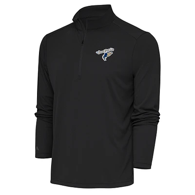 Men's Antigua Charcoal Tri-City Dust Devils Tribute Quarter-Zip Pullover Top