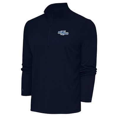 Men's Antigua  Navy Wilmington Blue Rocks Tribute Quarter-Zip Pullover Top