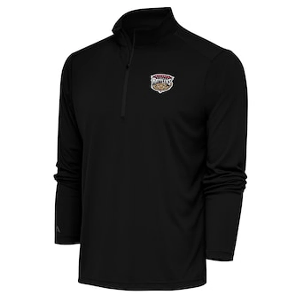 Men's Antigua Black Wisconsin Timber Rattlers Tribute Quarter-Zip Pullover Top