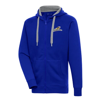 Men's Antigua Royal Akron RubberDucks Victory Full-Zip Hoodie
