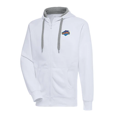 Men's Antigua  White Brooklyn Cyclones Victory Full-Zip Hoodie