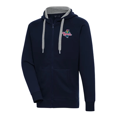 Men's Antigua Navy Cedar Rapids Kernels Victory Full-Zip Hoodie