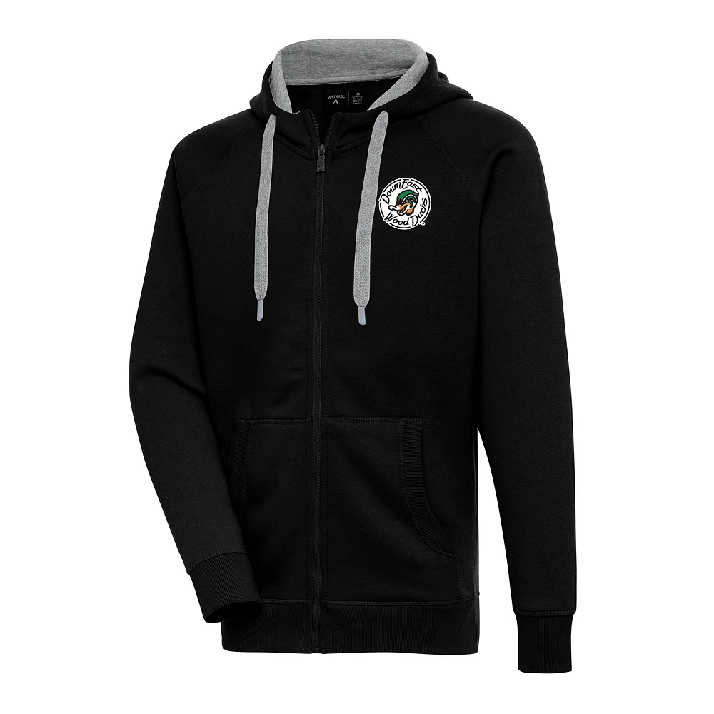 Men's Antigua Down East Wood Ducks Victory Full-Zip Hoodie