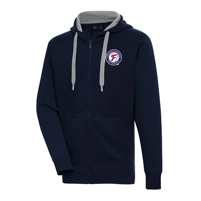 Men's Antigua Navy Fredericksburg Nationals Victory Full-Zip Hoodie