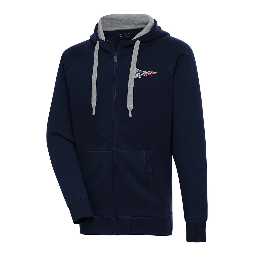 Men's Antigua Navy Frisco RoughRiders Victory Full-Zip Hoodie