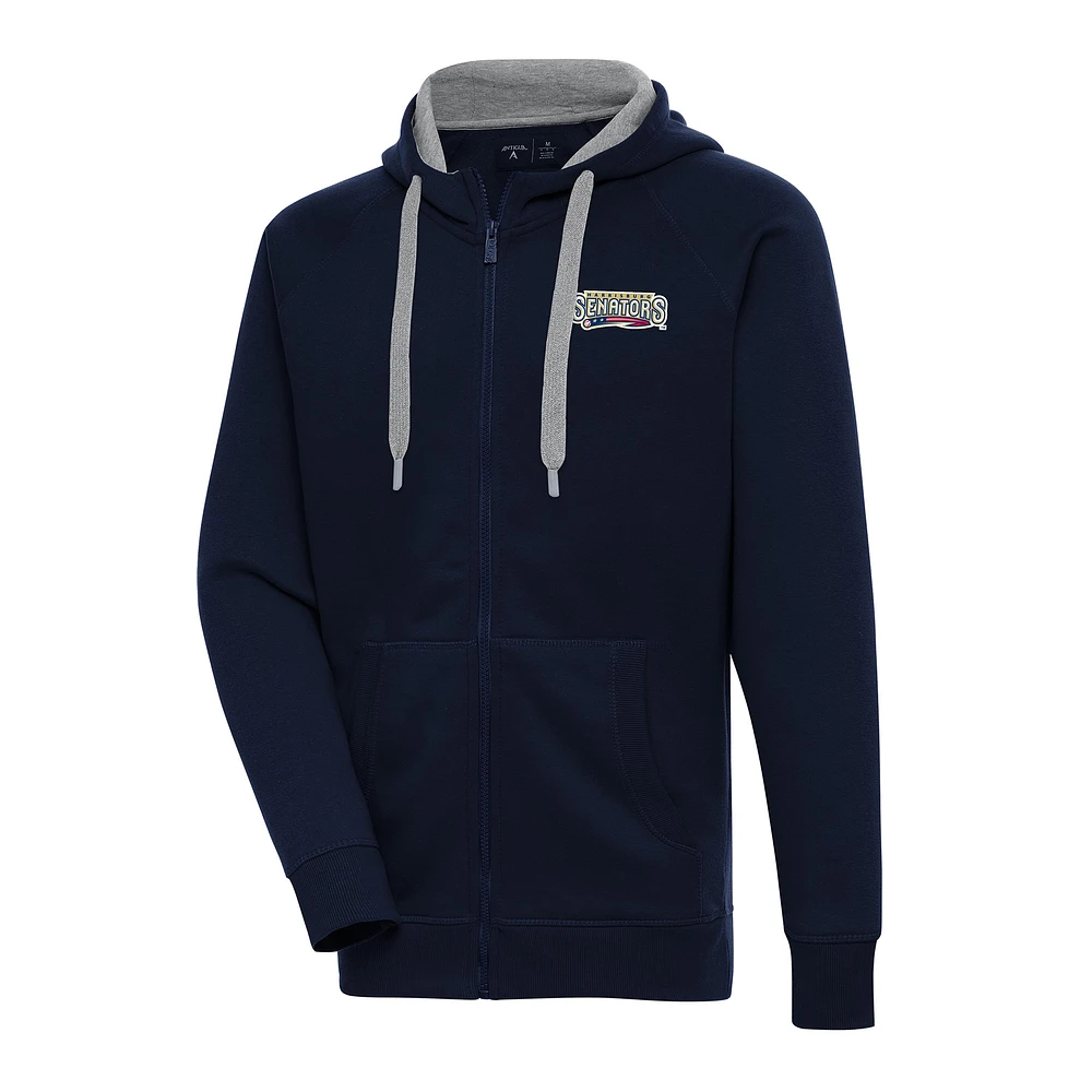 Men's Antigua Navy Harrisburg Senators Victory Full-Zip Hoodie