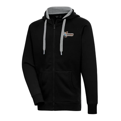 Men's Antigua Black Inland Empire 66ers Victory Full-Zip Hoodie