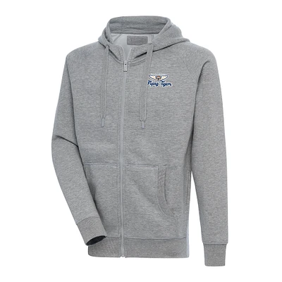 Men's Antigua  Heather Gray Lakeland Flying Tigers Victory Full-Zip Hoodie