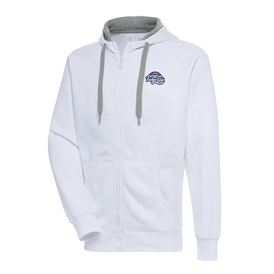 Men's Antigua White New Hampshire Fisher Cats Victory Full-Zip Hoodie