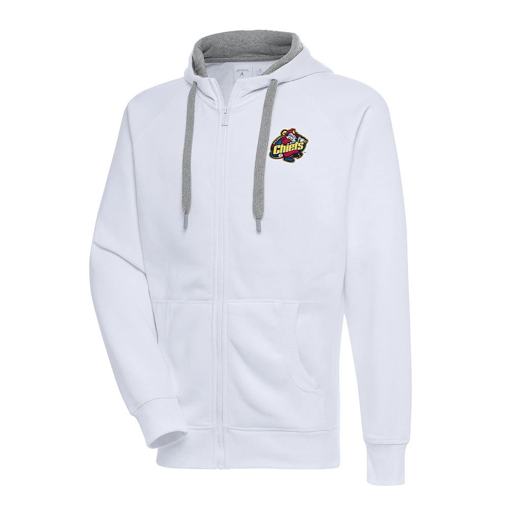Men's Antigua White Peoria Chiefs Victory Full-Zip Hoodie