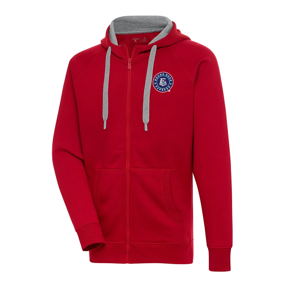 Men's Antigua Round Rock Express Victory Full-Zip Hoodie