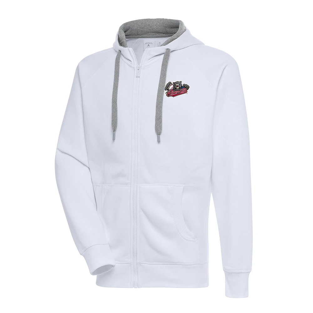 Men's Antigua White Sacramento River Cats Victory Full-Zip Hoodie