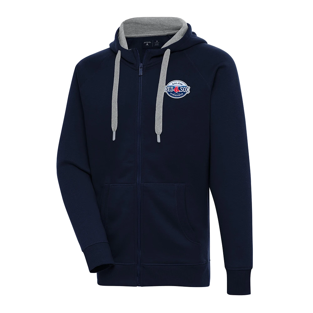 Men's Antigua Navy Salem Red Sox Victory Full-Zip Hoodie