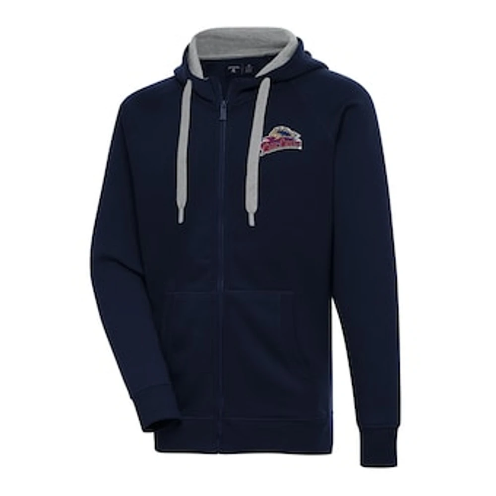 Men's Antigua Navy Scranton Wilkes-Barre RailRiders Victory Full-Zip Hoodie