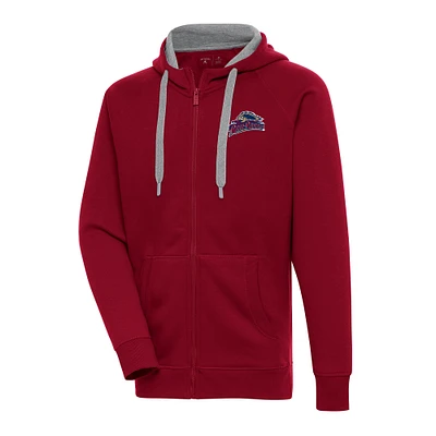 Men's Antigua Cardinal Scranton Wilkes-Barre RailRiders Victory Full-Zip Hoodie