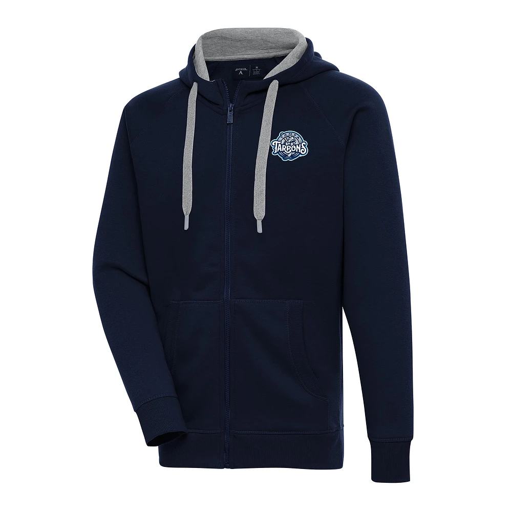 Men's Antigua Navy Tampa Tarpons Victory Full-Zip Hoodie