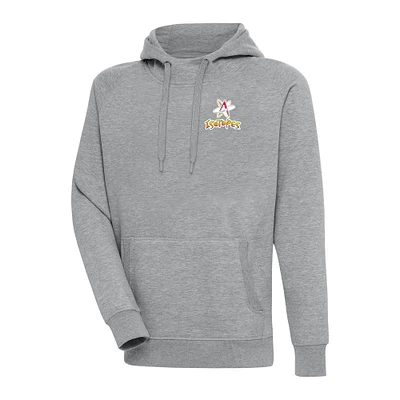 Men's Antigua Heather Gray Albuquerque Isotopes Victory Pullover Hoodie