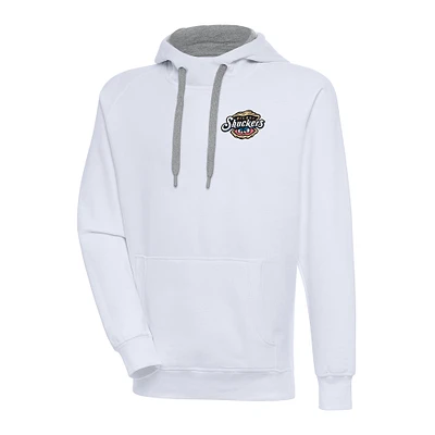Men's Antigua White Biloxi Shuckers Victory Pullover Hoodie