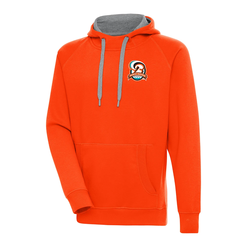 Men's Antigua Orange Bowie Baysox Victory Pullover Hoodie