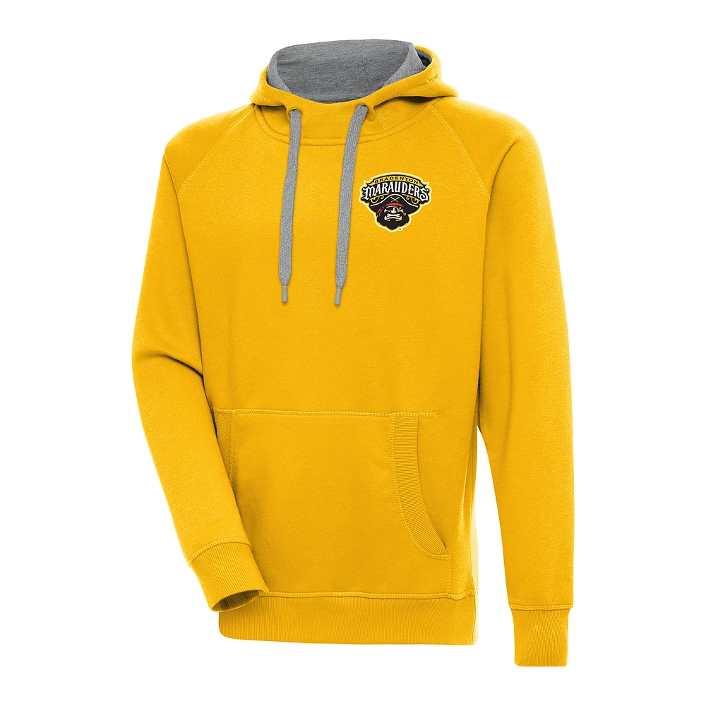 Men's Antigua Gold Bradenton Marauders Victory Pullover Hoodie