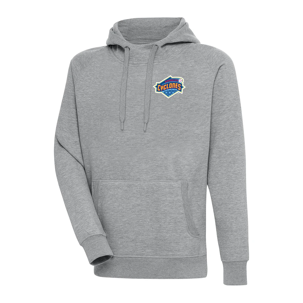 Men's Antigua Heather Gray Brooklyn Cyclones Victory Pullover Hoodie