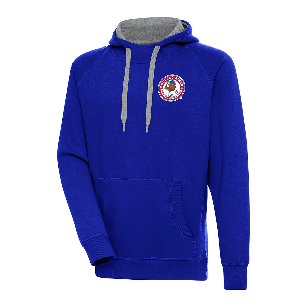 Men's Antigua Royal Buffalo Bisons Victory Pullover Hoodie