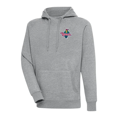 Men's Antigua Heather Gray Cedar Rapids Kernels Victory Pullover Hoodie