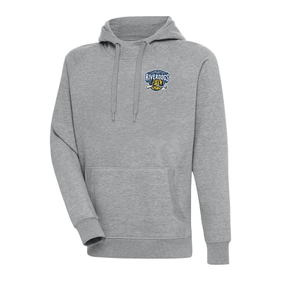 Men's Antigua  Heather Gray Charleston RiverDogs Victory Pullover Hoodie