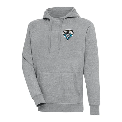 Men's Antigua Heather Gray Charlotte Knights Victory Pullover Hoodie