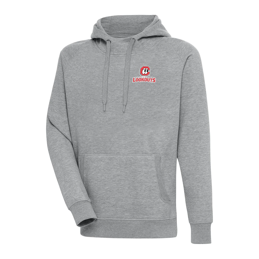 Men's Antigua Heather Gray Chattanooga Lookouts Victory Pullover Hoodie
