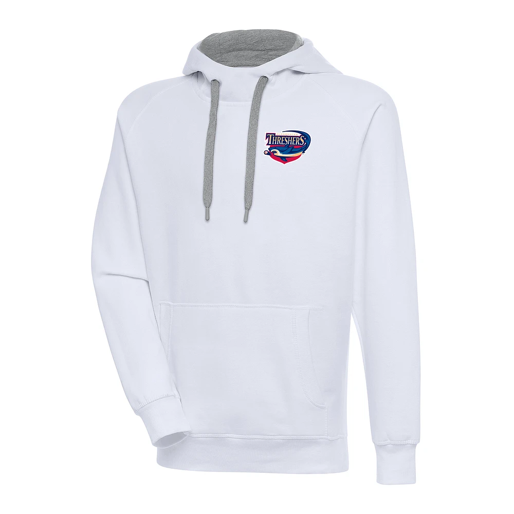 Men's Antigua White Clearwater Threshers Victory Pullover Hoodie