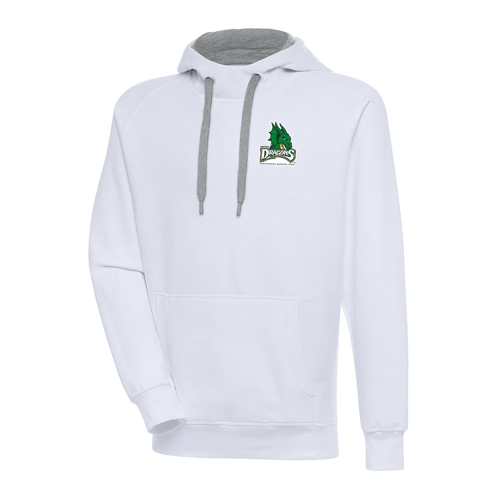 Men's Antigua White Dayton Dragons Victory Pullover Hoodie