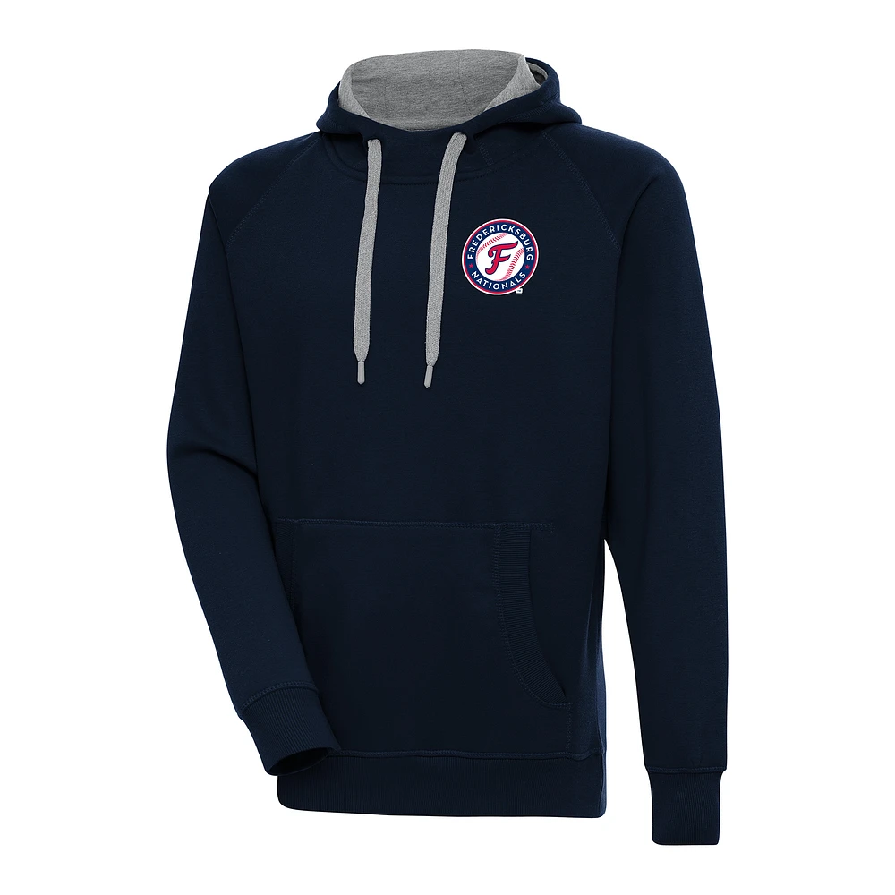 Men's Antigua Navy Fredericksburg Nationals Victory Pullover Hoodie