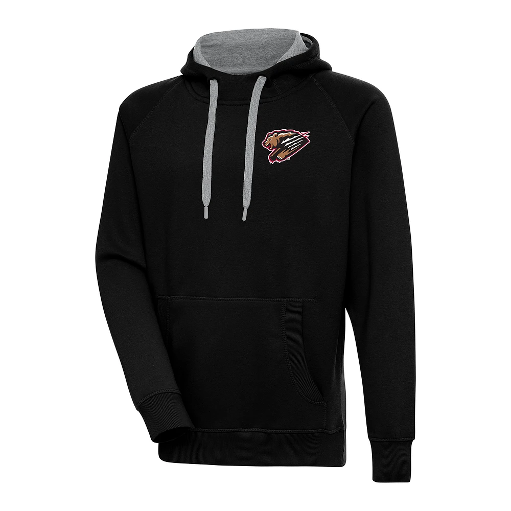 Men's Antigua Black Fresno Grizzlies Victory Pullover Hoodie