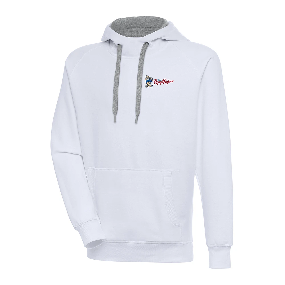 Men's Antigua White Frisco RoughRiders Victory Pullover Hoodie
