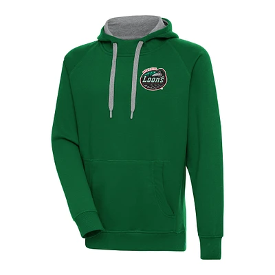 Men's Antigua Hunter Green Great Lakes Loons Victory Pullover Hoodie