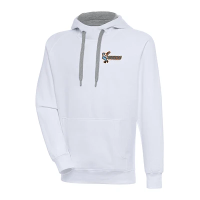 Men's Antigua White Inland Empire 66ers Victory Pullover Hoodie