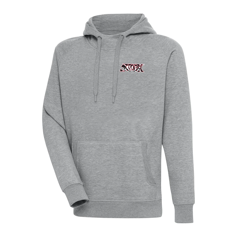 Men's Antigua Heather Gray Lake Elsinore Storm Victory Pullover Hoodie