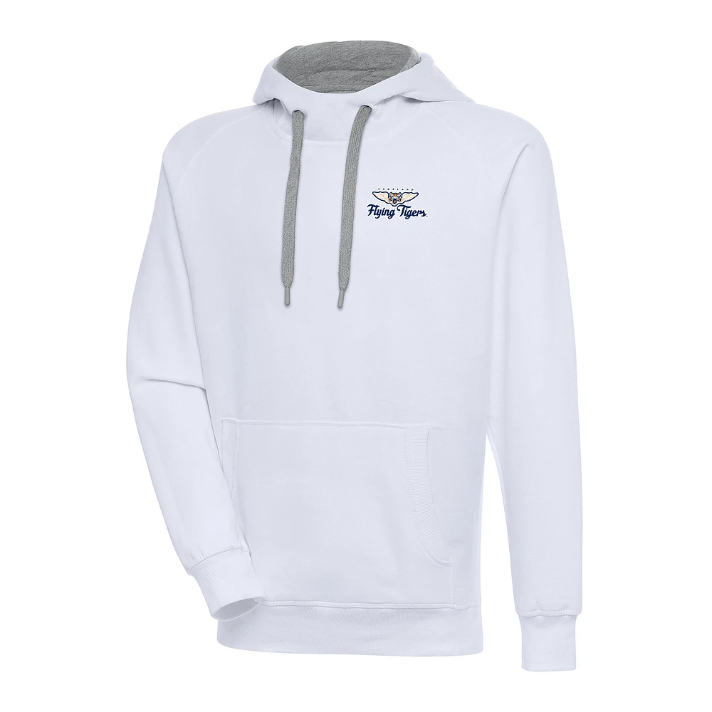 Men's Antigua White Lakeland Flying Tigers Victory Pullover Hoodie