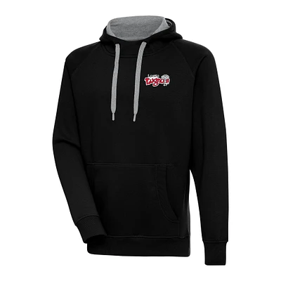 Men's Antigua Black Lansing Lugnuts Victory Pullover Hoodie